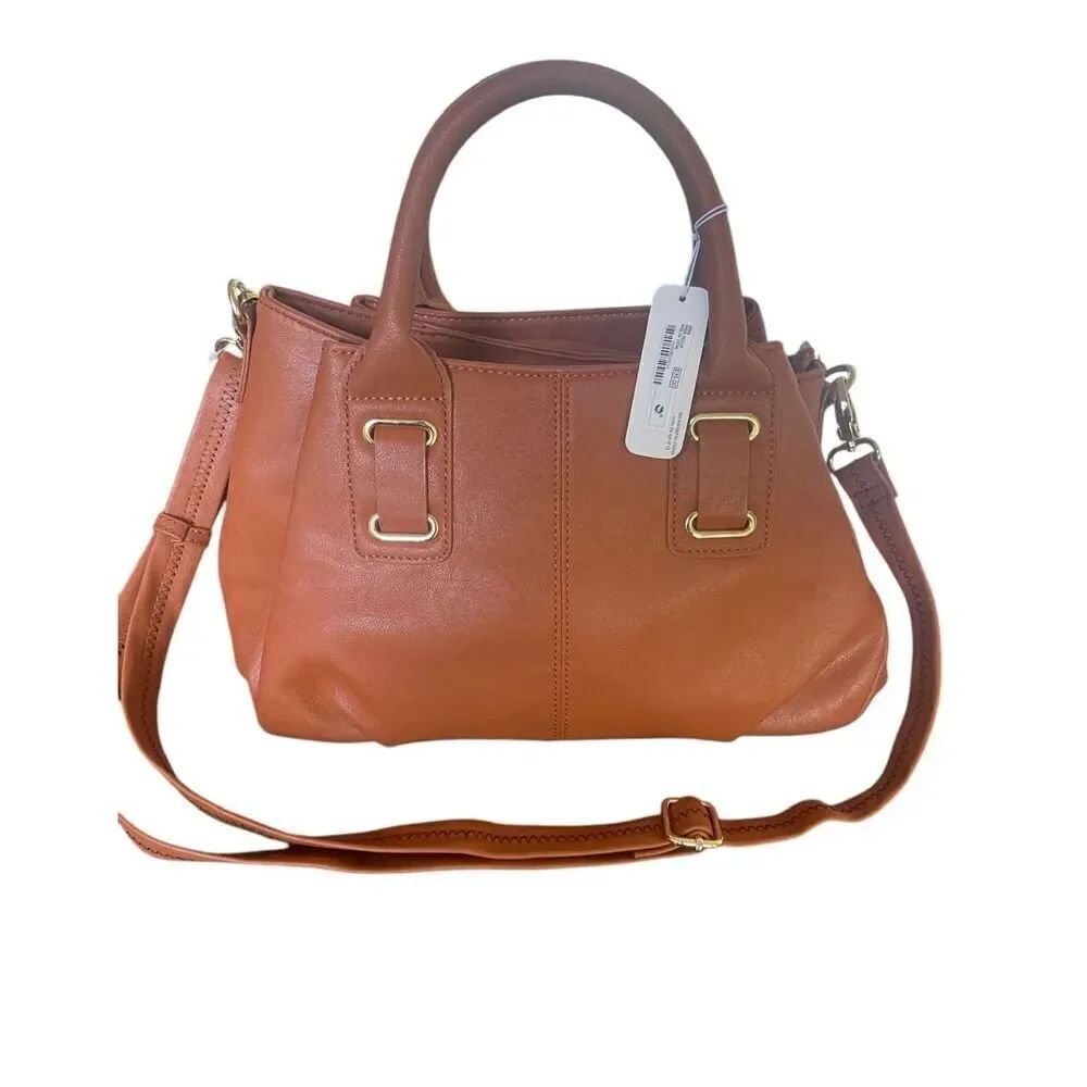 NWT Charming Charlie Faux Leather Orange Satchel Handbag